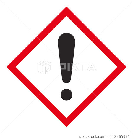 Exclamation point. GHS label. Exclamation point. GHS label. 112265935
