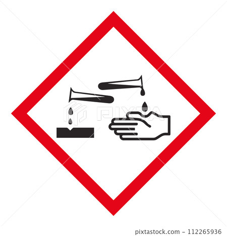 GHS Corrosive label. 112265936