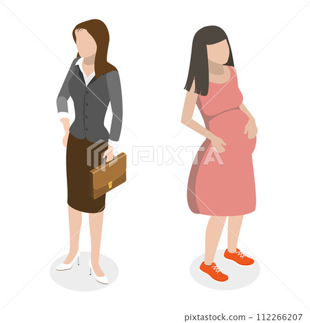 3D Isometric Flat  Conceptual Illustration of My Body My Choice, The Struggle for Rights and Equality 112266207
