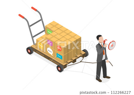 3D Isometric Flat Conceptual Illustration of Public Relations Manager, Management and Marketing Strategy 3D Isometric Flat Conceptual Illustration of Public Relations Manager, Management and Marketing Strategy 112266227