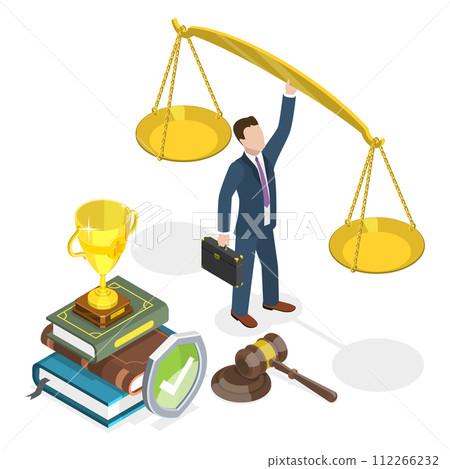 3D Isometric Flat Conceptual Illustration of Business Justice, Ethical Integrity, Code of Conduct 3D Isometric Flat Conceptual Illustration of Business Justice, Ethical Integrity, Code of Conduct 112266232