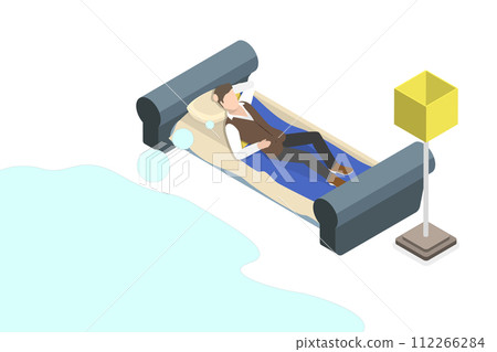 3D Isometric Flat  Conceptual Illustration of Think Big, Creative Person Thinking and Dreaming 112266284