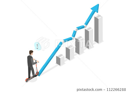 3D Isometric Flat Conceptual Illustration of Successful Growth, Performance Boost 3D Isometric Flat Conceptual Illustration of Successful Growth, Performance Boost 112266288