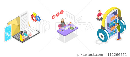 3D Isometric Flat Conceptual Illustration of Customer Service 3D Isometric Flat Conceptual Illustration of Customer Service 112266351
