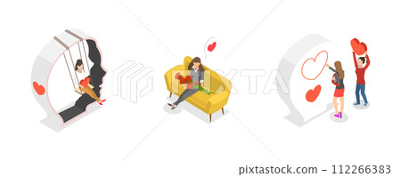 3D Isometric Flat Conceptual Illustration of Mental Health 3D Isometric Flat Conceptual Illustration of Mental Health 112266383