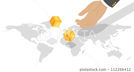 3D Isometric Flat  Conceptual Illustration of Global Currency Exchange 112266412