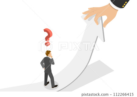 3D Isometric Flat  Conceptual Illustration of Life Challenge 112266415