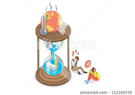 3D Isometric Flat Conceptual Illustration of Global Warming 3D Isometric Flat Conceptual Illustration of Global Warming 112266550