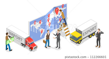 3D Isometric Flat Conceptual Illustration of Supply Chain Management 3D Isometric Flat Conceptual Illustration of Supply Chain Management 112266601
