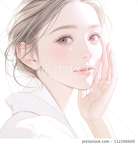 美麗女性插畫/美女模特兒“AI生成圖像” 112266689