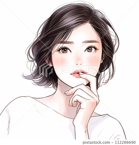 美女插畫“AI生成圖像” 112266690