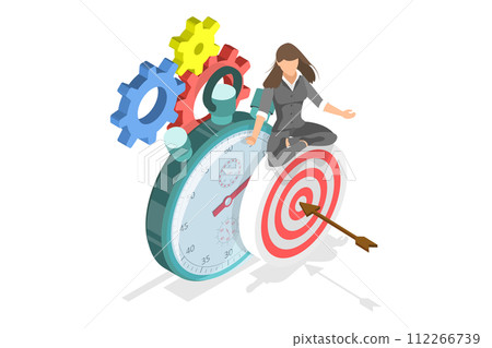 3D Isometric Flat  Conceptual Illustration of Cultivating Extreme Self-Discipline 112266739