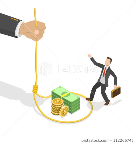 3D Isometric Flat Conceptual Illustration of Money Trap 3D Isometric Flat Conceptual Illustration of Money Trap 112266745