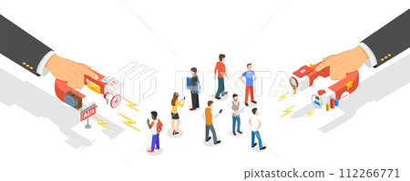 3D Isometric Flat Conceptual Illustration of Inbound Vs Outbound Marketing 3D Isometric Flat Conceptual Illustration of Inbound Vs Outbound Marketing 112266771