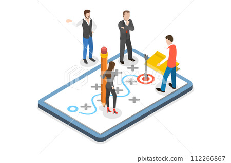 3D Isometric Flat Conceptual Illustration of Strategic Planning 3D Isometric Flat Conceptual Illustration of Strategic Planning 112266867