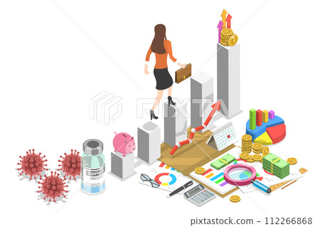 3D Isometric Flat Conceptual Illustration of Post-Pandemic Recovery 3D Isometric Flat Conceptual Illustration of Post-Pandemic Recovery 112266868