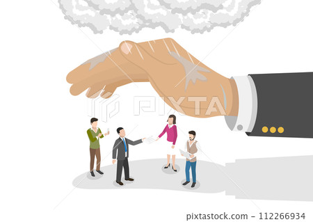 3D Isometric Flat  Conceptual Illustration of Employee Care 112266934