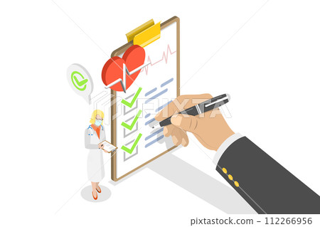 3D Isometric Flat Conceptual Illustration of Health Checkup 3D Isometric Flat Conceptual Illustration of Health Checkup 112266956