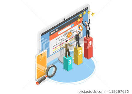 3D Isometric Flat Conceptual Illustration of Seo Ranking 3D Isometric Flat Conceptual Illustration of Seo Ranking 112267625