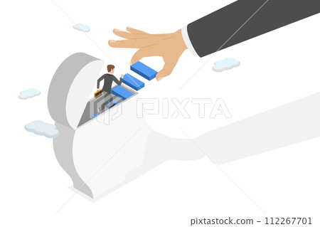 3D Isometric Flat  Conceptual Illustration of Self-Motivation 112267701