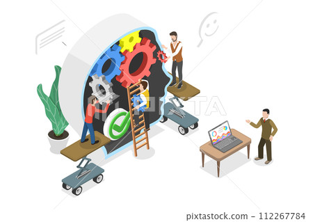 3D Isometric Flat  Conceptual Illustration of Educational Psychology 112267784