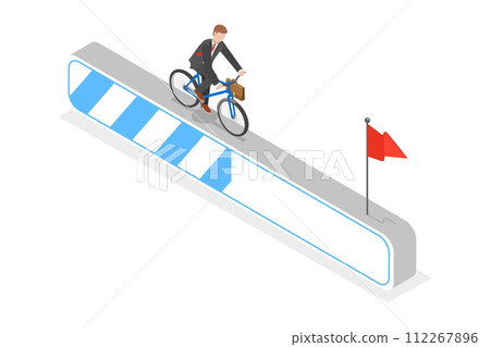 3D Isometric Flat  Conceptual Illustration of Career Path, Development and Improvement 112267896