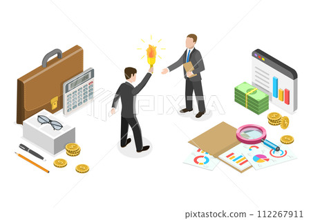 3D Isometric Flat Conceptual Illustration of Business Successor Plan, Company Handover 3D Isometric Flat Conceptual Illustration of Business Successor Plan, Company Handover 112267911