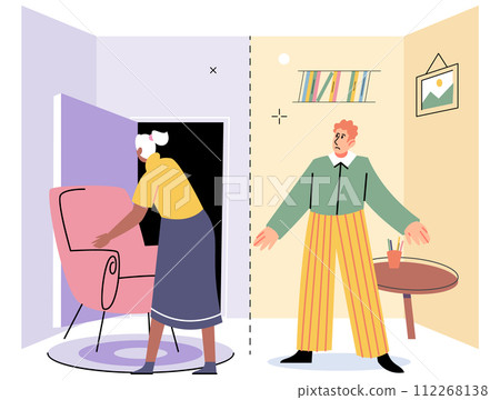 Personal space vector illustration. Some individuals prefer greater distance in their personal space to feel comfortable Establishing safe zone within our personal space is essential for our mental Personal space vector illustration. Some individuals prefer greater distance in their personal space to feel comfortable Establishing safe zone within our personal space is essential for our mental 112268138