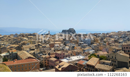 Greece, Corfu, tile roofs of houses Greece, Corfu, tile roofs of houses 112268163