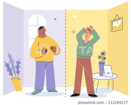 Personal space vector illustration. Interpersonal relationships require delicate balance between closeness and personal space Some individuals prefer greater distance in their personal space to feel Personal space vector illustration. Interpersonal relationships require delicate balance between closeness and personal space Some individuals prefer greater distance in their personal space to feel 112268217
