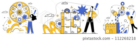 Corporate vision vector illustration. Strategic planning is cornerstone upon which pillars corporate vision are erected Progress is fertile soil where seeds corporate vision blossom into achievement Corporate vision vector illustration. Strategic planning is cornerstone upon which pillars corporate vision are erected Progress is fertile soil where seeds corporate vision blossom into achievement 112268218