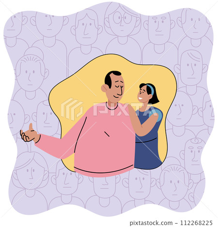 Personal space vector illustration. Maintaining appropriate distance during social interactions shows respect for personal space Boundaries serve as protective barrier for our personal space Personal space vector illustration. Maintaining appropriate distance during social interactions shows respect for personal space Boundaries serve as protective barrier for our personal space 112268225