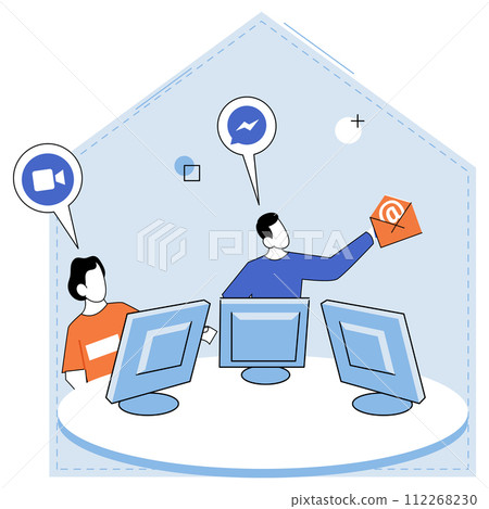 Computer lab. Vector illustration. The computer lab is hub for exploring digital technology and engineering concepts Laboratories equipped with advanced technology are essential for innovation 112268230