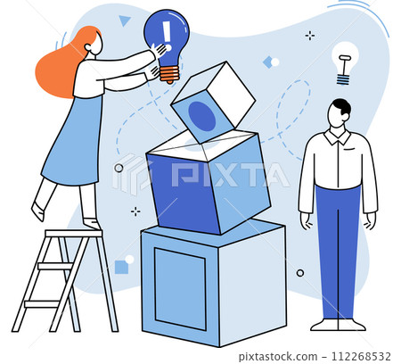 Out of the box idea vector illustration. Imagination is key to unlocking door out-of-the-box creativity Successful projects often stem from seed out-of-the-box idea Intelligence blossoms through Out of the box idea vector illustration. Imagination is key to unlocking door out-of-the-box creativity Successful projects often stem from seed out-of-the-box idea Intelligence blossoms through 112268532