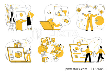 Cooperative work vector illustration. Unity and collaboration define essence successful cooperative work concept The cooperative work metaphor creates canvas where ideas converge for shared success Cooperative work vector illustration. Unity and collaboration define essence successful cooperative work concept The cooperative work metaphor creates canvas where ideas converge for shared success 112268590