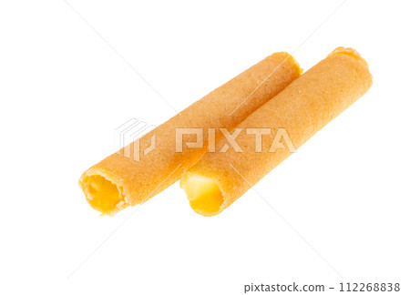 waffle roll with lemon cream waffle roll with lemon cream 112268838