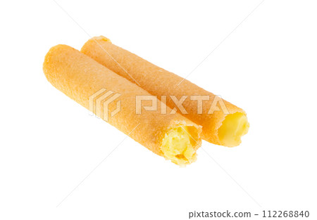 waffle roll with lemon cream 112268840