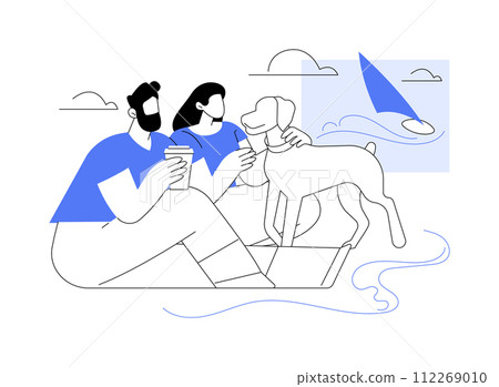 Dog beach isolated cartoon vector illustrations. Dog beach isolated cartoon vector illustrations. 112269010