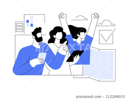 Complete tasks isolated cartoon vector illustrations. 112269015