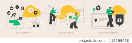 Data storage abstract concept vector illustrations. Data storage abstract concept vector illustrations. 112269088