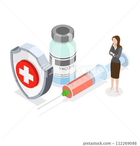 3D Isometric Flat Vector Illustration of Human Papillomavirus Prevention. Item 1 112269098