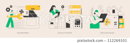 Smart home components abstract concept vector illustrations. Smart home components abstract concept vector illustrations. 112269101