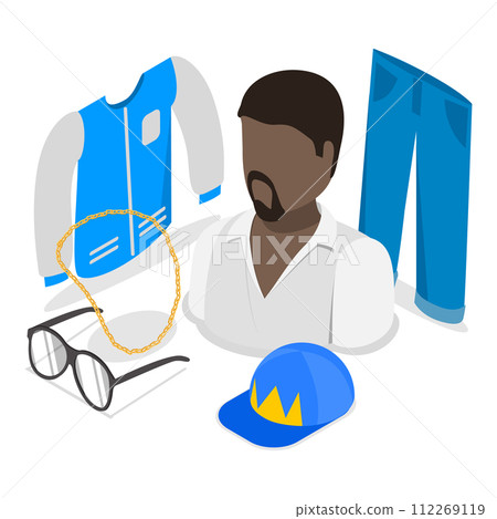 3D Isometric Flat Vector Illustration of Rap Music Lifestyle. Item 3 112269119