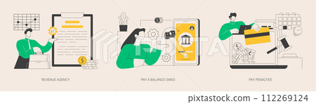 Tax payment abstract concept vector illustrations. 112269124
