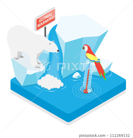3D Isometric Flat Vector Illustration of Global Warming. Item 4 112269132
