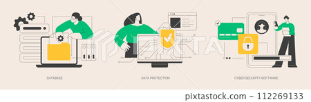Cloud computing network safety abstract concept vector illustrations. 112269133