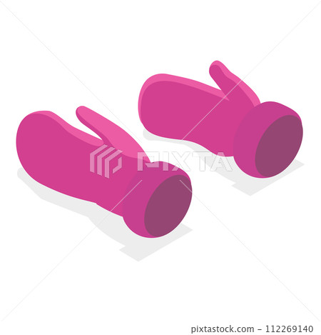 3D Isometric Flat Vector Set of Gloves. Item 2 3D Isometric Flat Vector Set of Gloves. Item 2 112269140