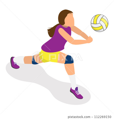 3D Isometric Flat Vector Set of Volleyball Players. Item 2 3D Isometric Flat Vector Set of Volleyball Players. Item 2 112269150