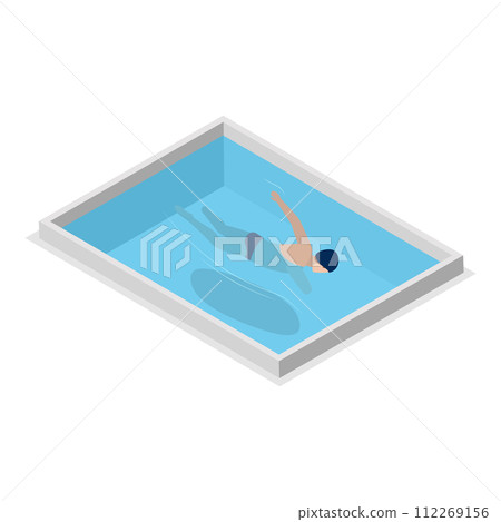 3D Isometric Flat Vector Set of Disabled Sportsmen. Item 5 112269156