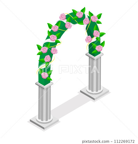 3D Isometric Flat Vector Set of Wedding Elements. Item 6 112269172